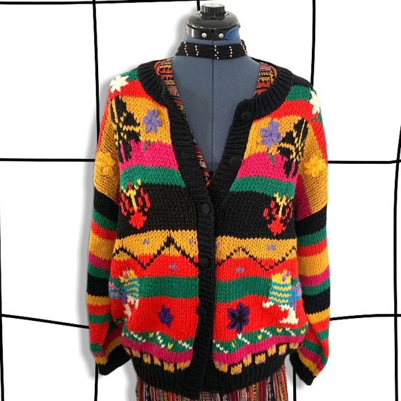 Vintage Sweaters - Vintage sunset stripe cardigan